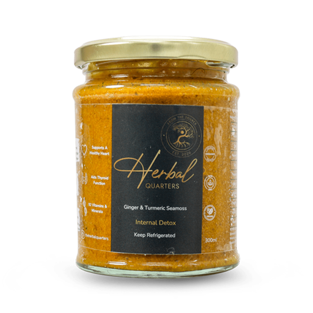 Herbal Quarters: Ginger & Turmeric mixed Seamoss Gel|100% Pure