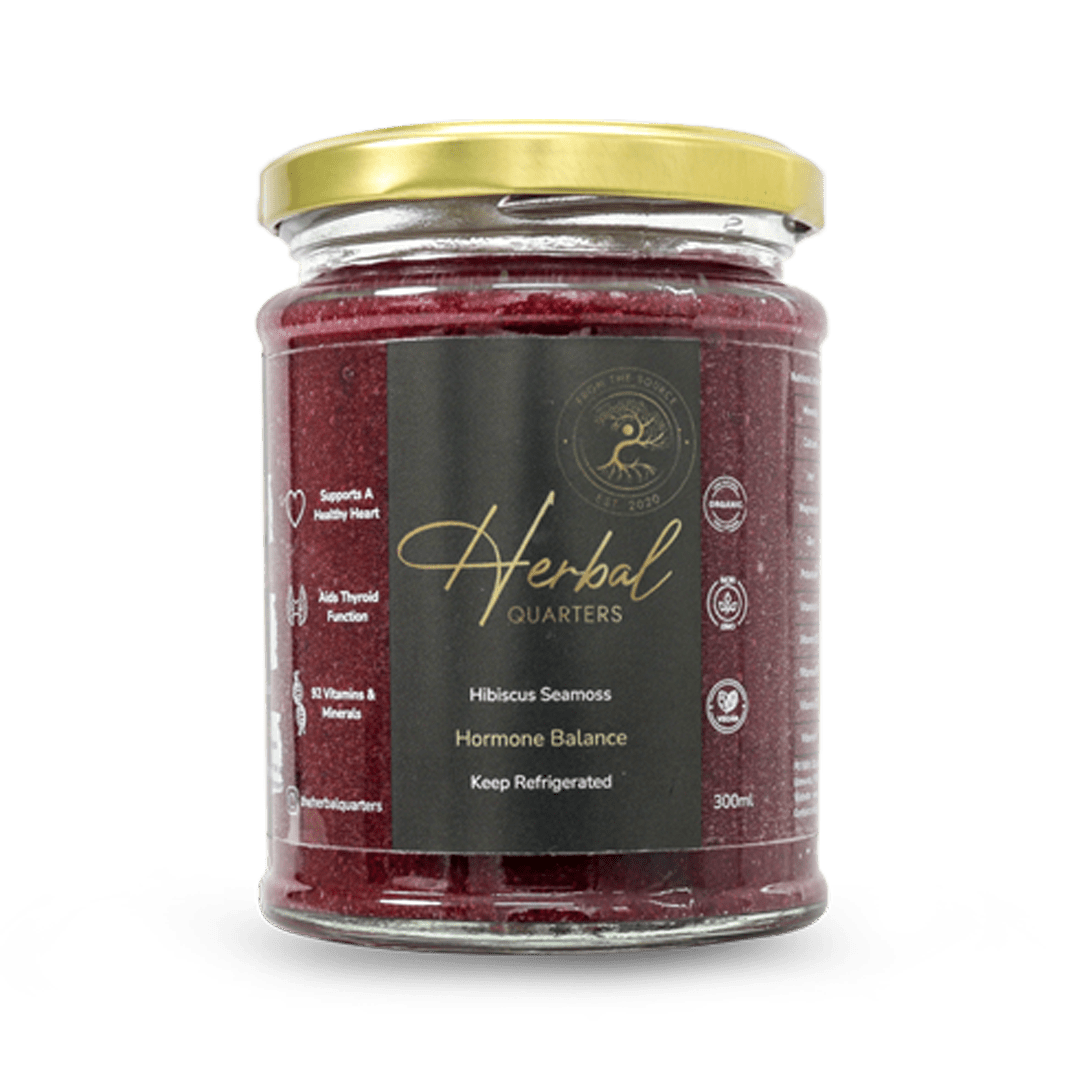 Herbal Quarters: Hibiscus mixed Seamoss Gel | 100% Pure