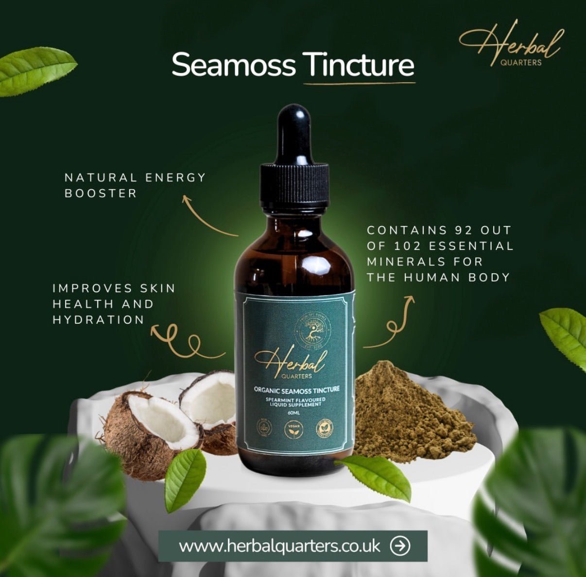 Seamoss Tincture - Spearmint - Herbal Quarters