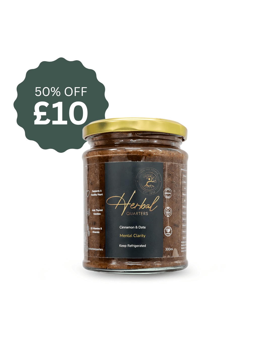 Black Friday Special Cinnamon & Date Infused Seamoss Gel - Mental Clarity - Herbal Quarters