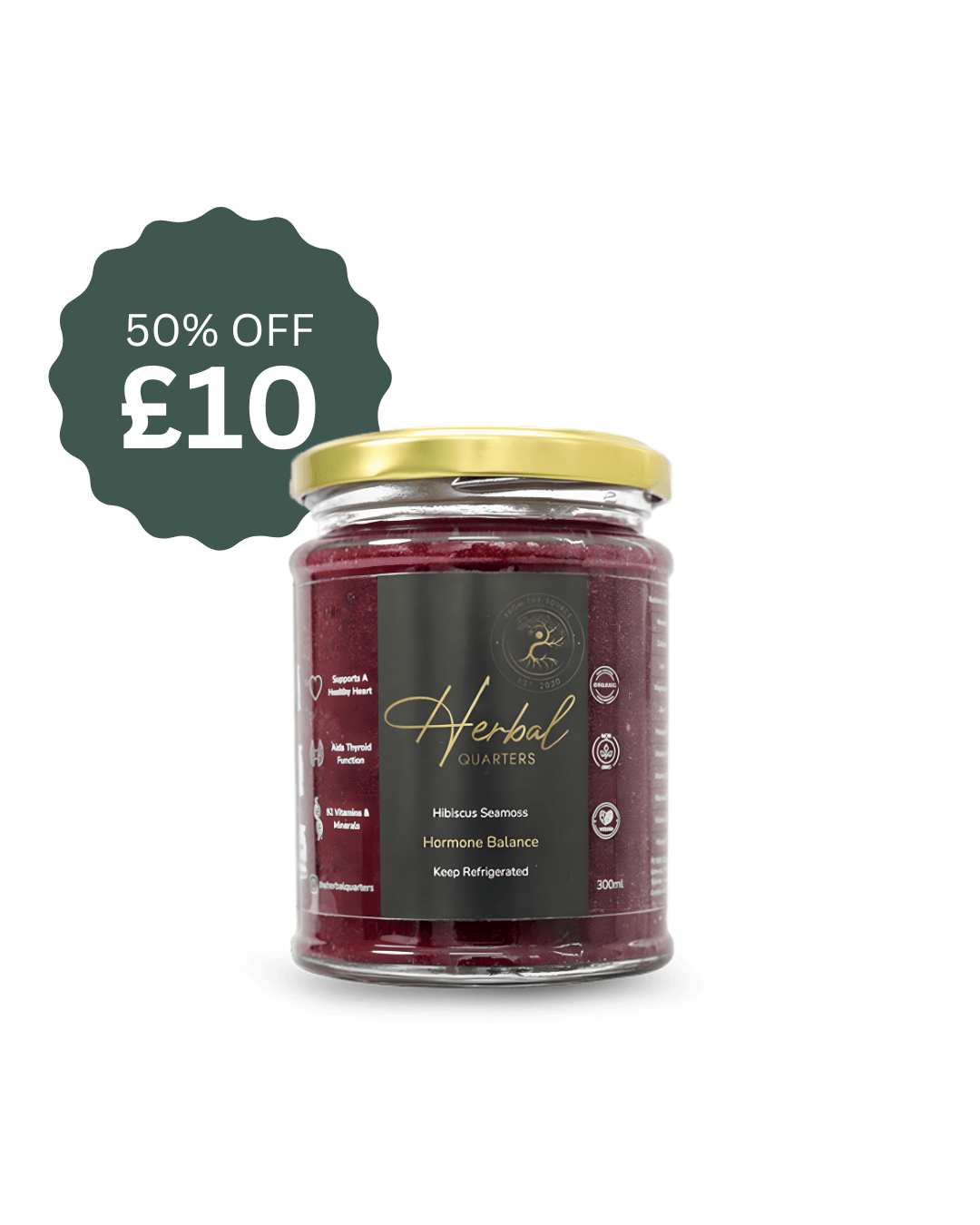 Black Friday Special Hibiscus Infused Seamoss Gel - Hormone Balance - Herbal Quarters