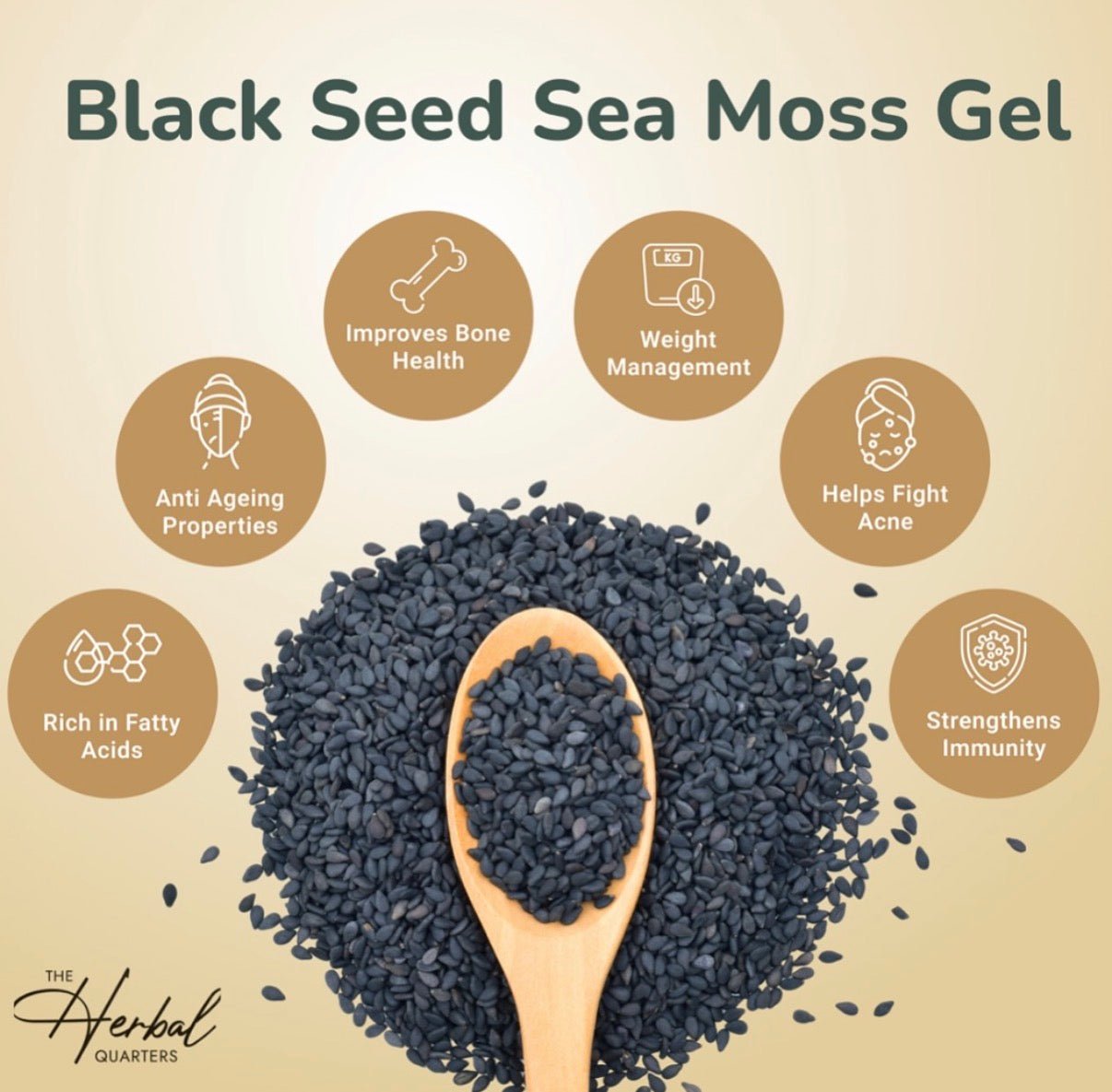 Black Seed Infused Seamoss Gel - Rejuvenate - Herbal Quarters