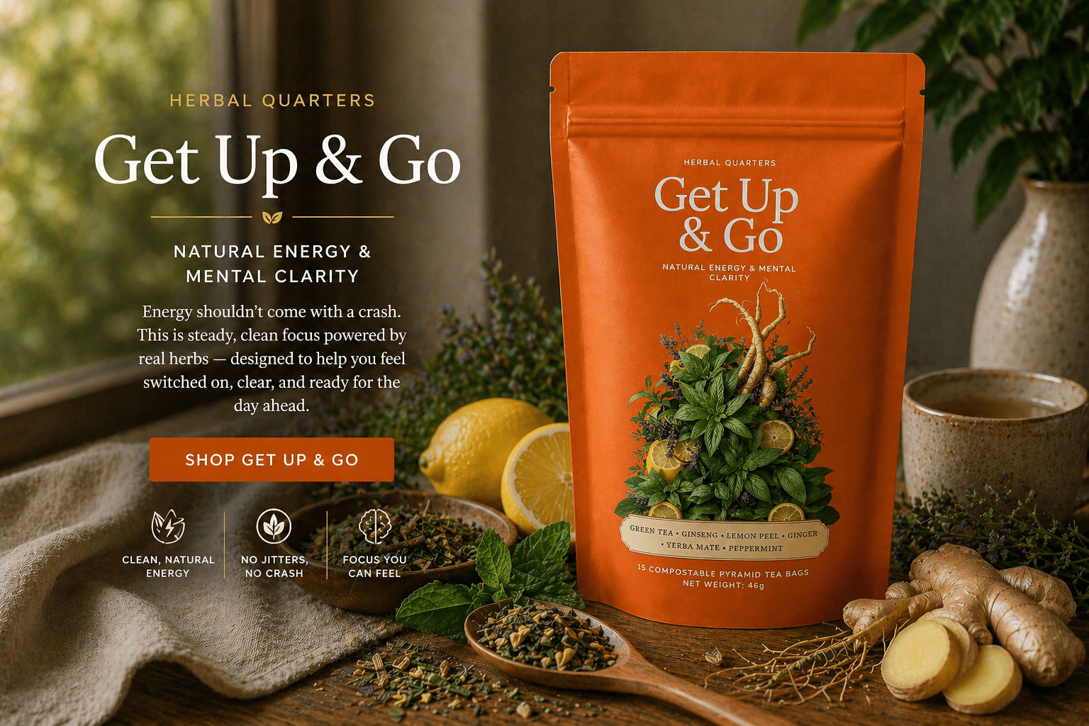 Get Up & Go Energising Tea - Herbal Quarters