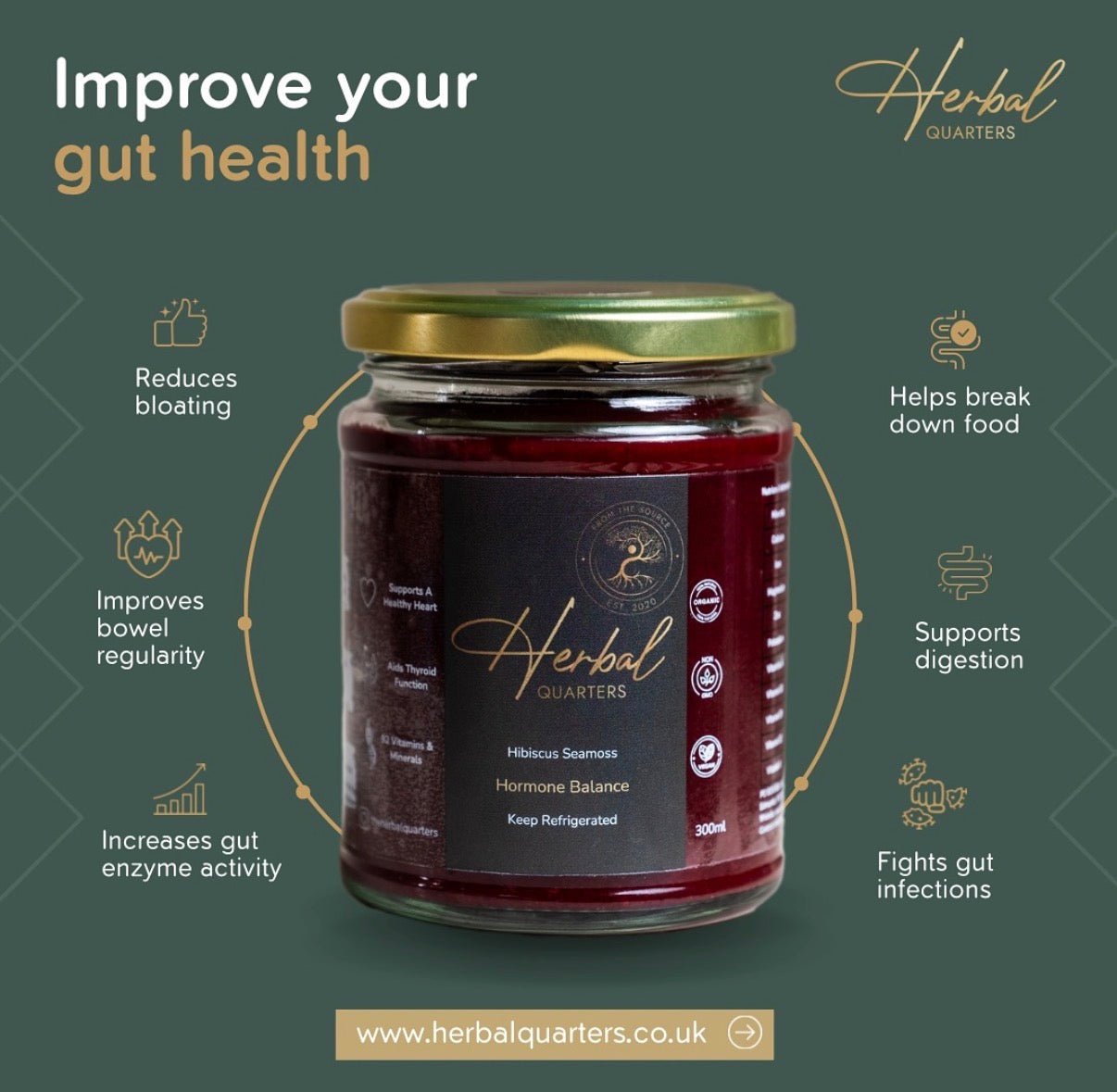Hibiscus Infused Seamoss Gel - Hormone Balance - Herbal Quarters