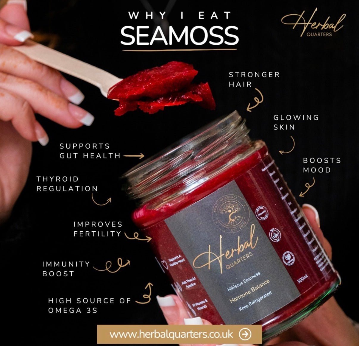 Hibiscus Infused Seamoss Gel - Hormone Balance - Herbal Quarters