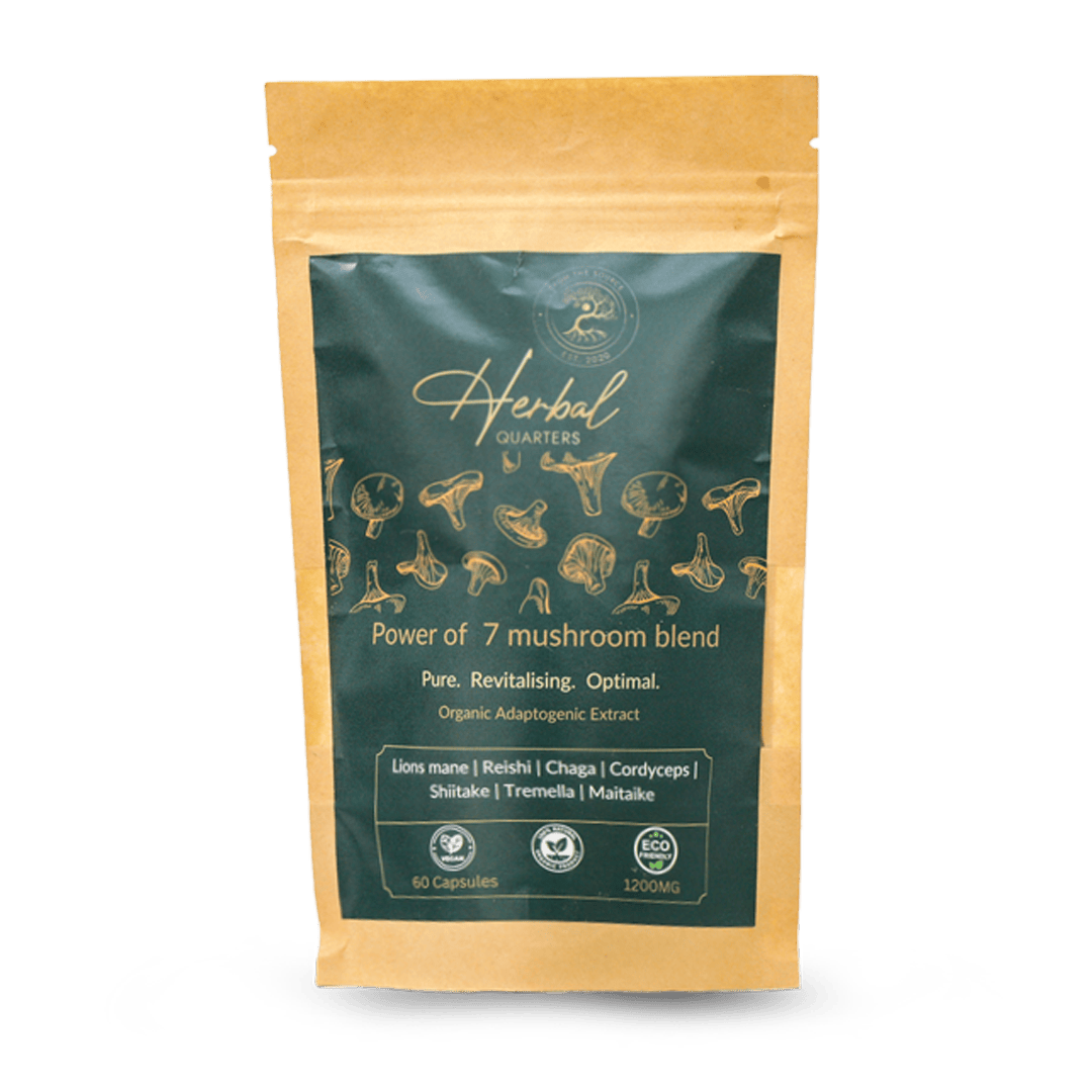 Lions Mane: Blend Of 7 Adaptogenic Mushrooms (30 Capsules) - Herbal Quarters