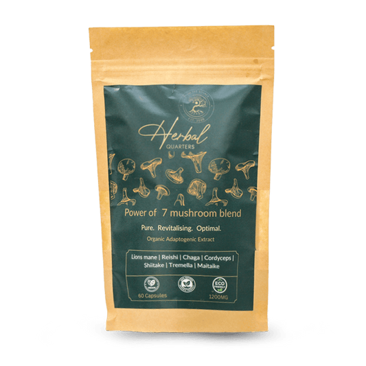 Lions Mane: Blend Of 7 Adaptogenic Mushrooms (30 Capsules) - Herbal Quarters