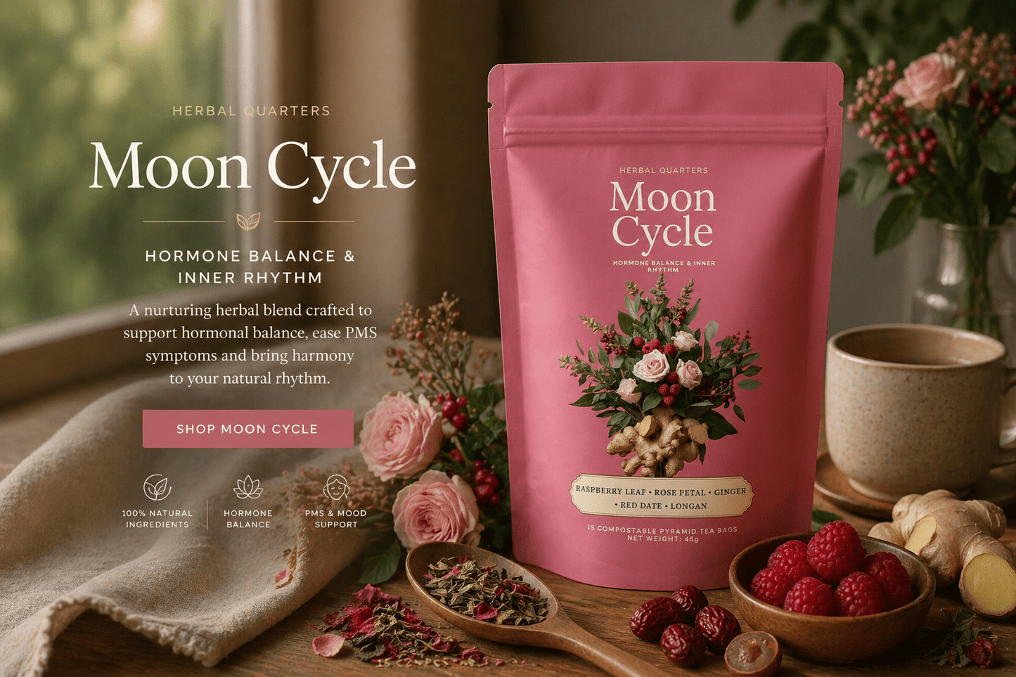 Moon Cycle Hormone Balance Tea - Herbal Quarters